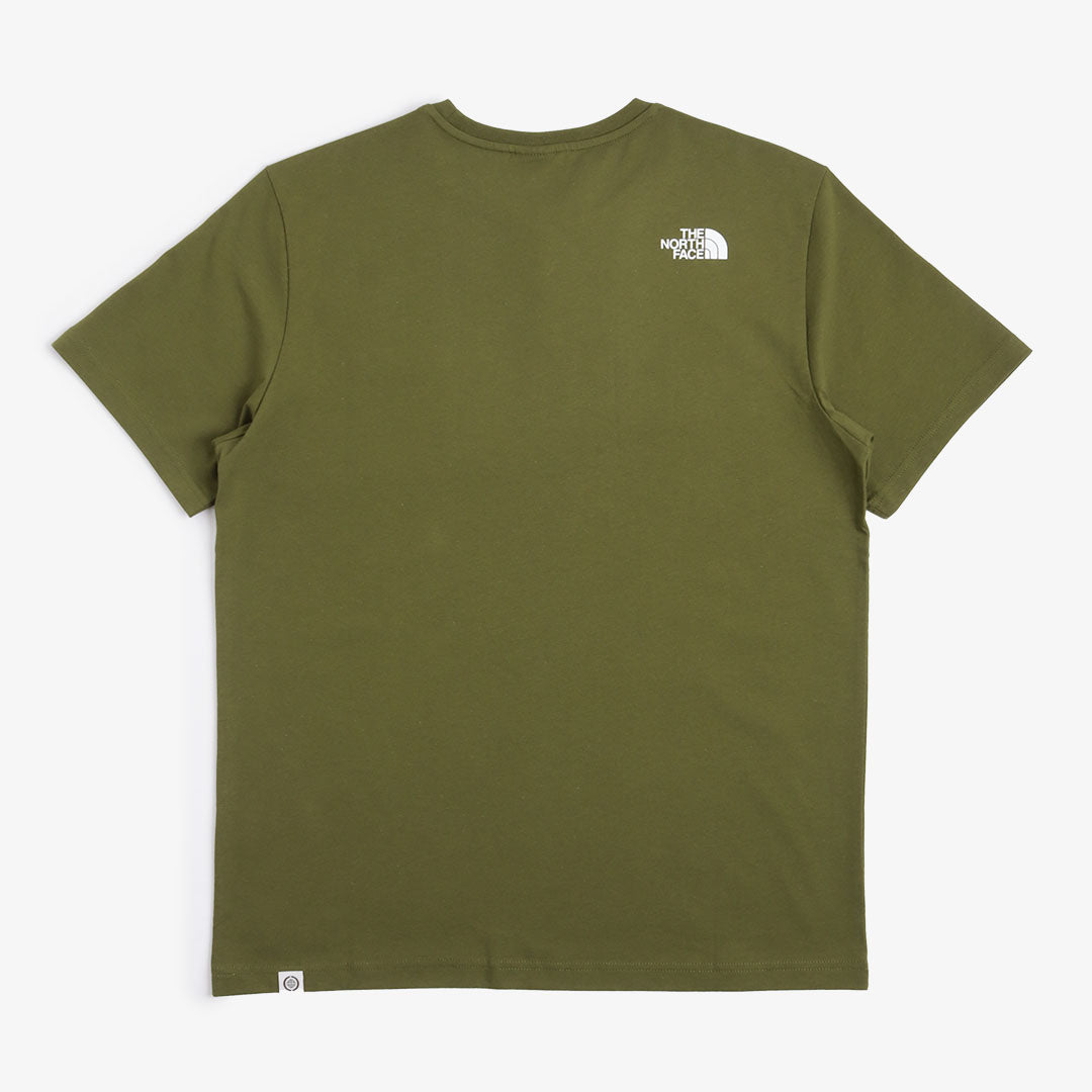 The North Face Berkeley California Pocket T-Shirt, Forest Olive, Detail Shot 2