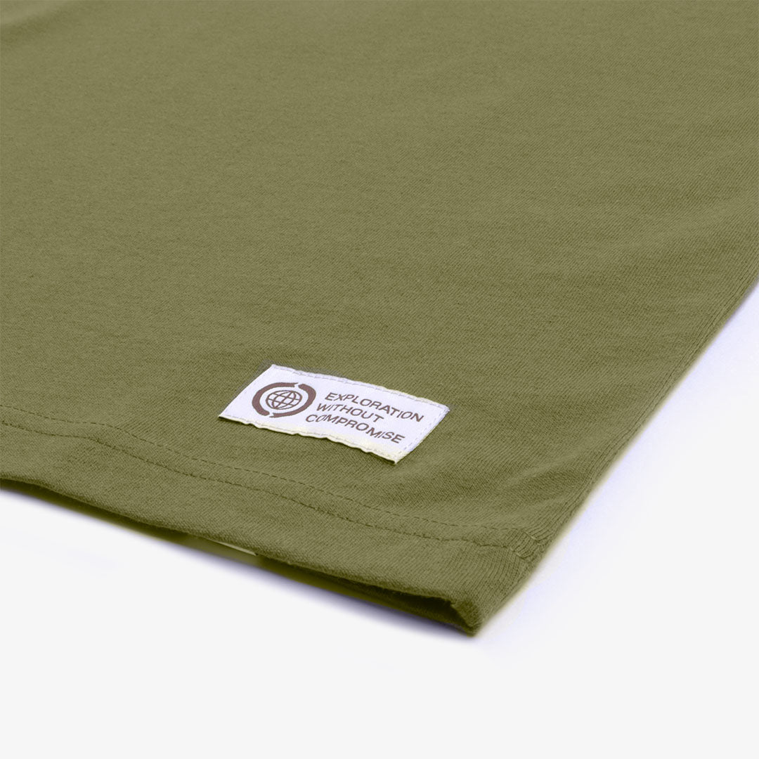 The North Face Berkeley California Pocket T-Shirt, Forest Olive, Detail Shot 3
