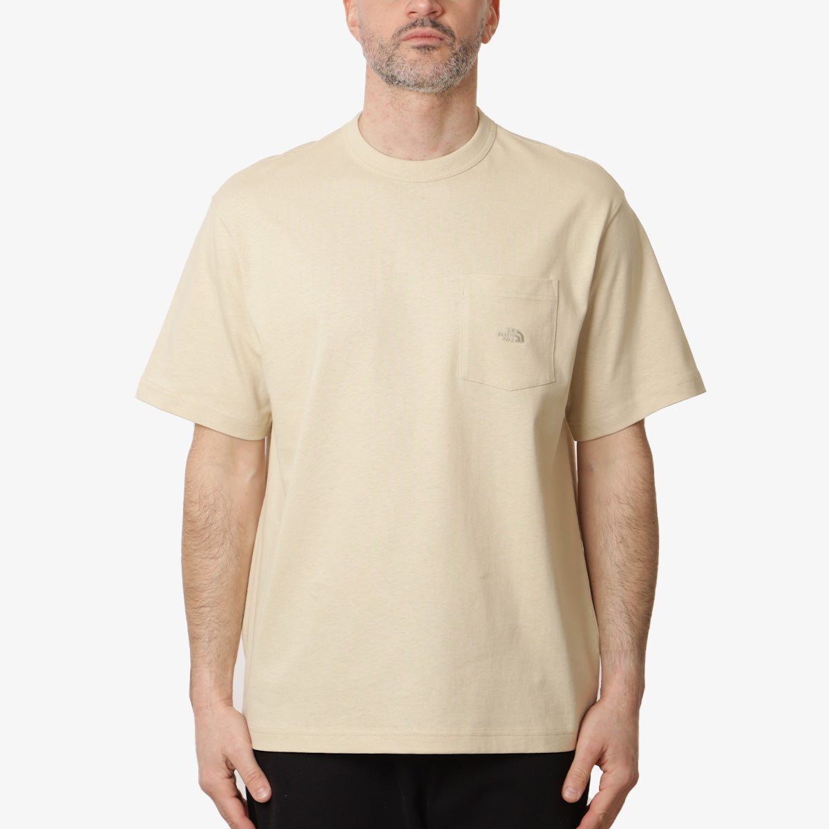 The North Face Dome Relaxed Pocket T-Shirt, Gravel, Detail Shot 1