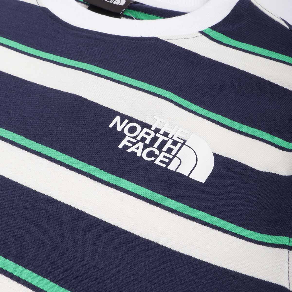 The North Face Easy T-Shirt, Optic Emerald Ascent Stripe, Detail Shot 2