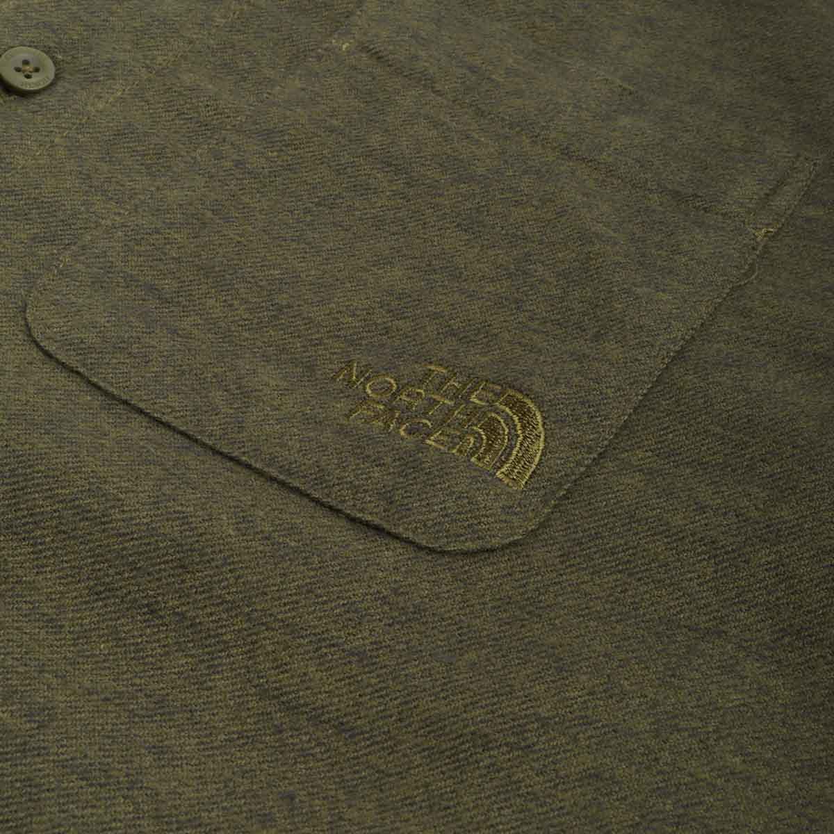 The North Face Lightweight Flannel Shirt, Forest Olive Dark Heath, Detail Shot 2