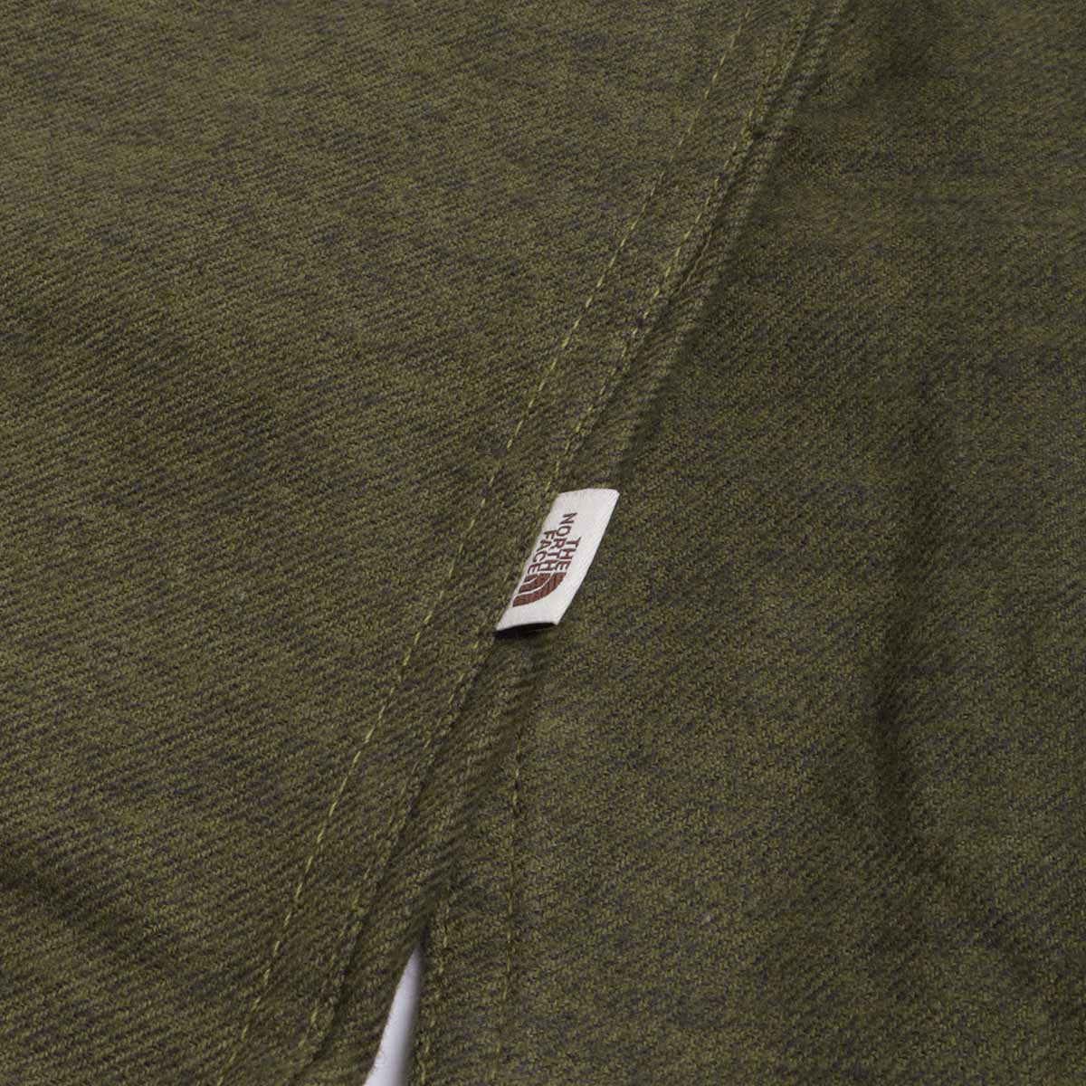 The North Face Lightweight Flannel Shirt, Forest Olive Dark Heath, Detail Shot 3
