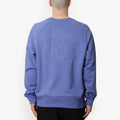 The North Face Logo RMST Relaxed Crew Sweatshirt, Indigo Plum, Detail Shot 1