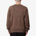 The North Face Logo RMST Relaxed Crew Sweatshirt, Smokey Brown, Detail Shot 1