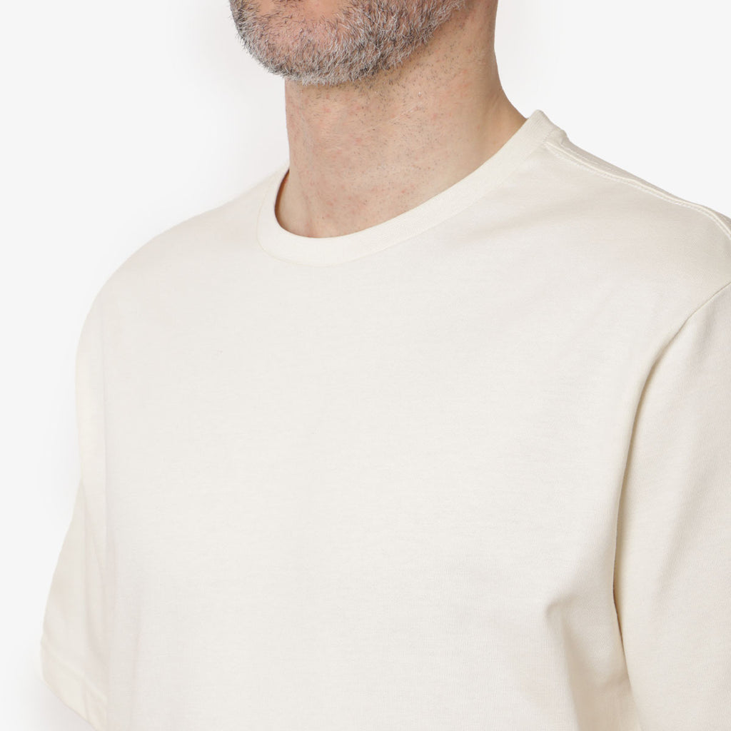 The North Face Logo RMST Relaxed T-Shirt, White Dune, Detail Shot 3