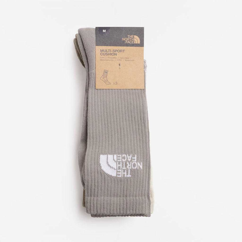 The North Face Multi Sport Cushion Crew Socks 3 Pack, Stone Slab Desert Stone, Detail Shot 2