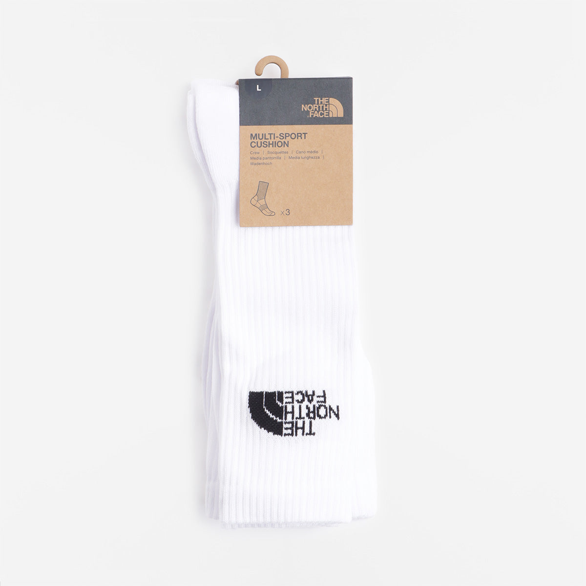 The North Face Multi Sport Cushion Crew Sock 3 Pack, TNF White, Detail Shot 2