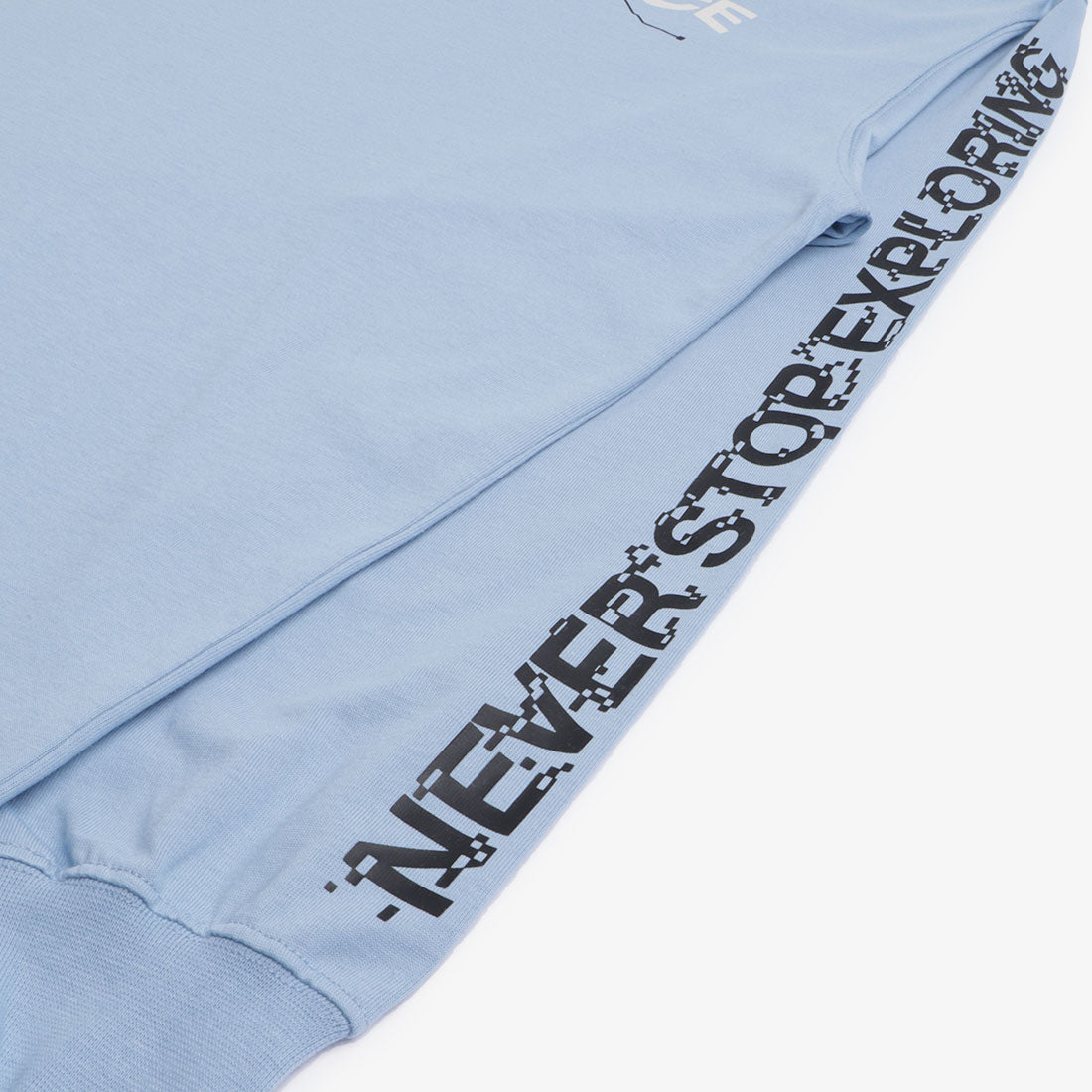 The North Face NSE Graphic Long Sleeve T-Shirt, Steel Blue, Detail Shot 3