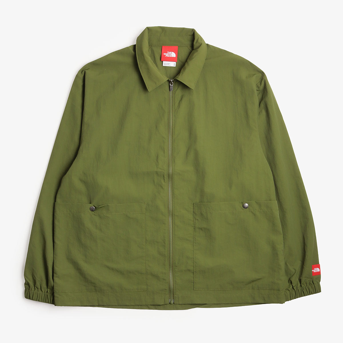 main The North Face RedBox Nylon Long Sleeve Shirt, Woodland Green, Detail Shot 1