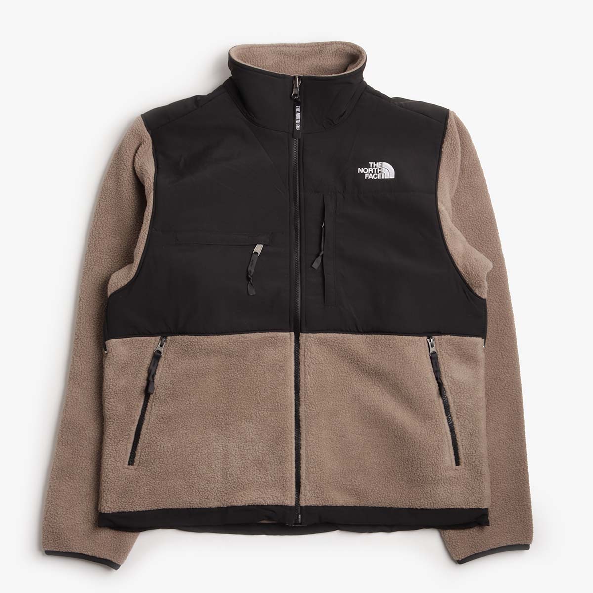 The North Face Retro Denali Jacket, Mocha Brown TNF Black, Detail Shot 1