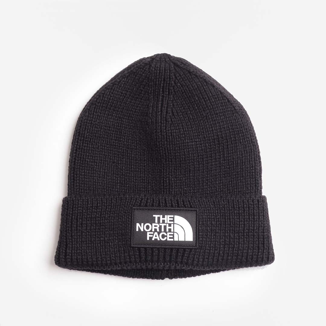 The North Face TNF Logo Box Cuffed Beanie, TNF Black, Detail Shot 1