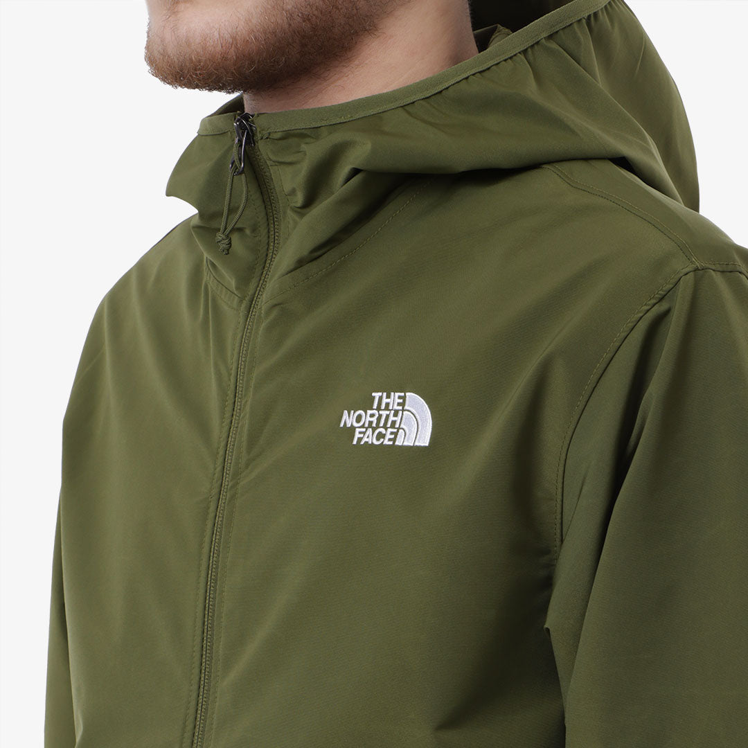 The North Face Easy Wind Hooded Full Zip Jacket, Forest Olive, Detail Shot 2
