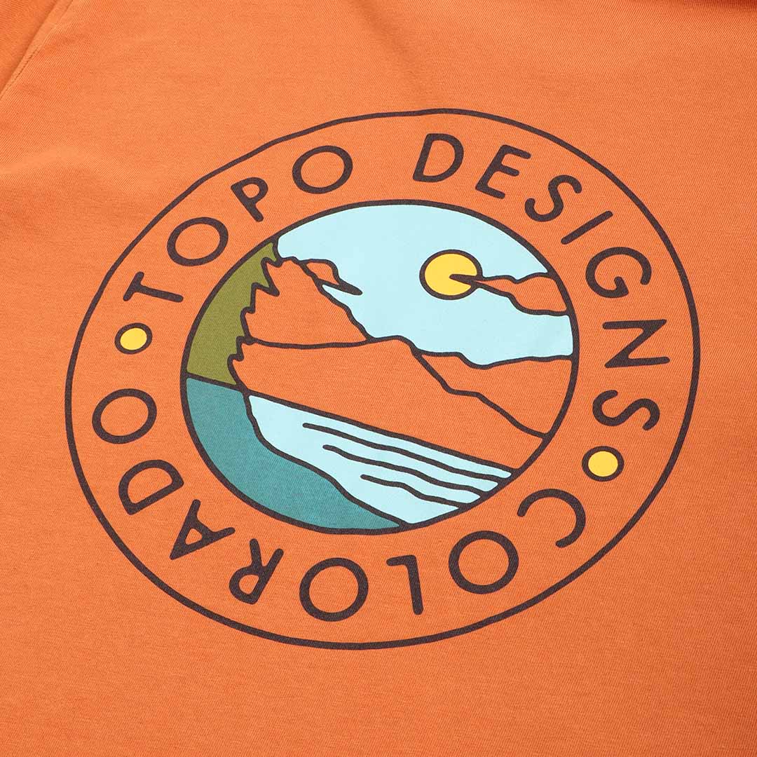 Topo Designs Camp Logo T-Shirt, Clay, Detail Shot 5