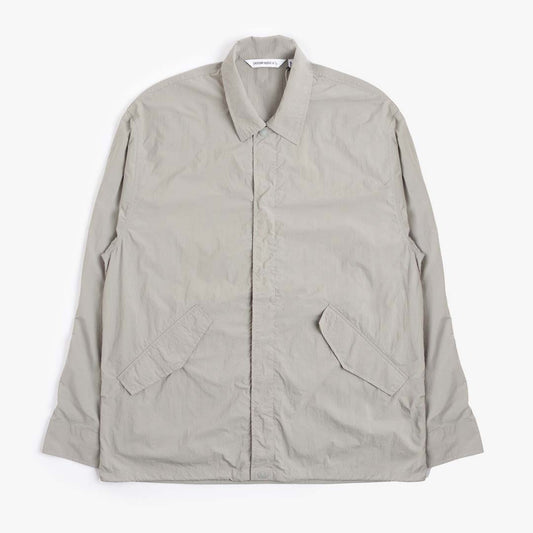 Uniform Bridge Fishtail Shirt, Khaki Grey, Detail Shot 1