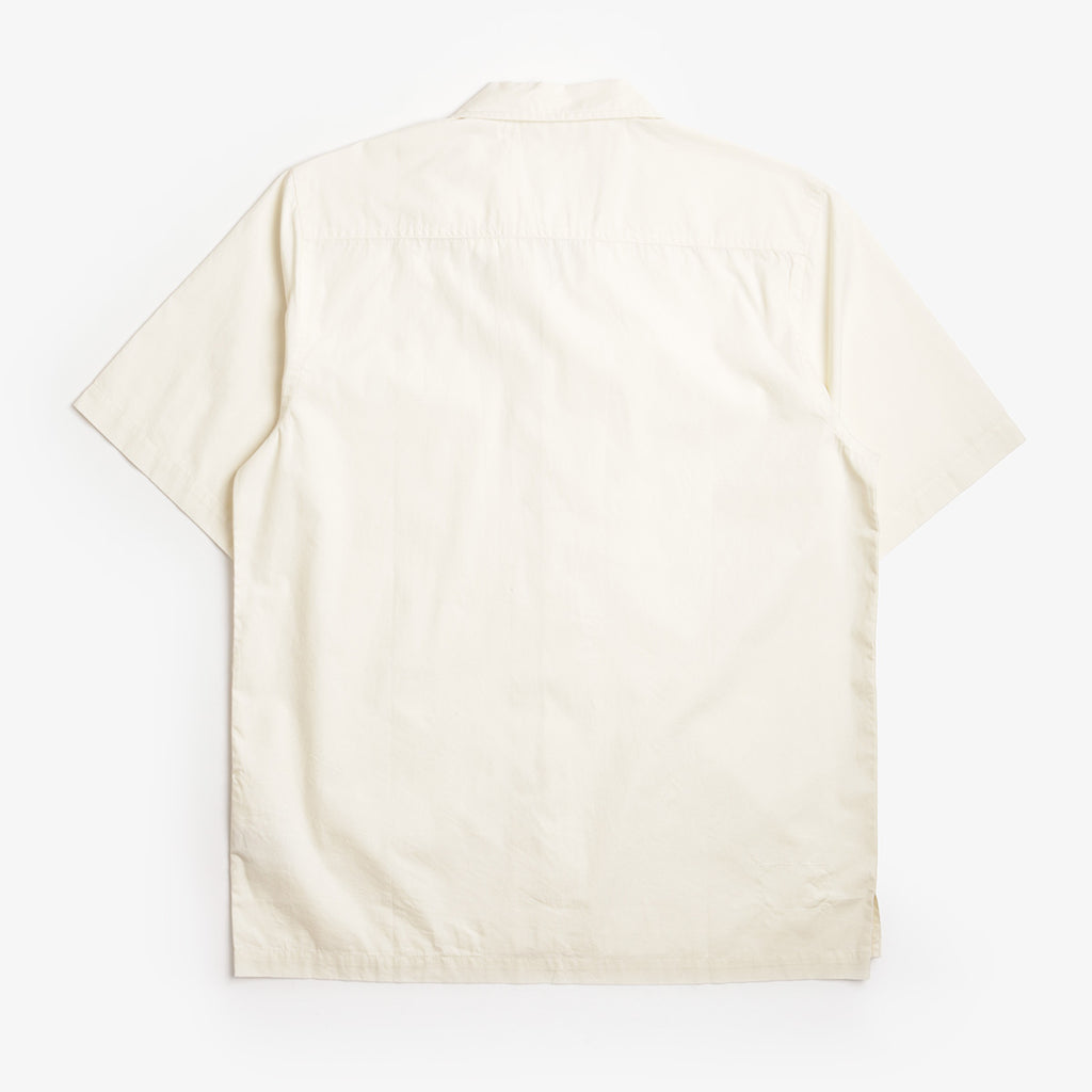 Univeral Works Camp Shirt, Ecru Broadcloth, Detail Shot 2