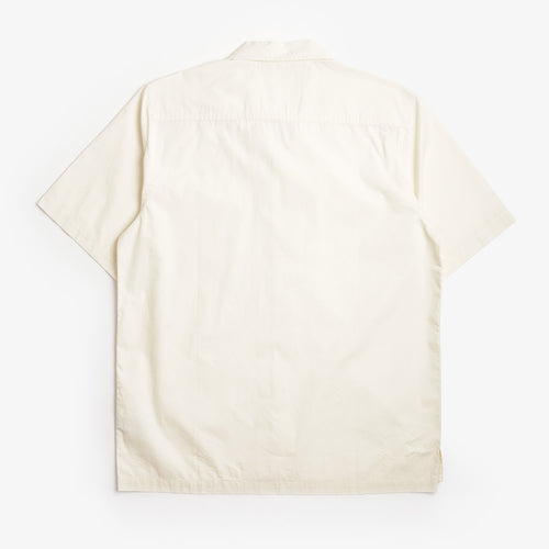 Univeral Works Camp Shirt, Ecru Broadcloth, Detail Shot 2