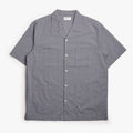 Universal Works Summer Overshirt, Pale Blue Check Plaid, Detail Shot 1