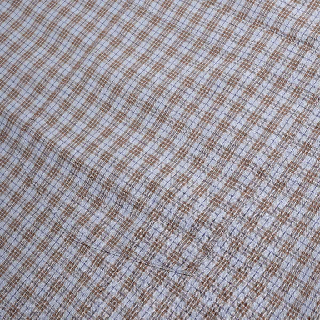 Universal Works Summer Overshirt, Pale Blue Check Plaid, Detail Shot 3