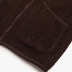 thumbnail Universal Works Zip Waistcoat, Wool Fleece Brown, Detail Shot 3