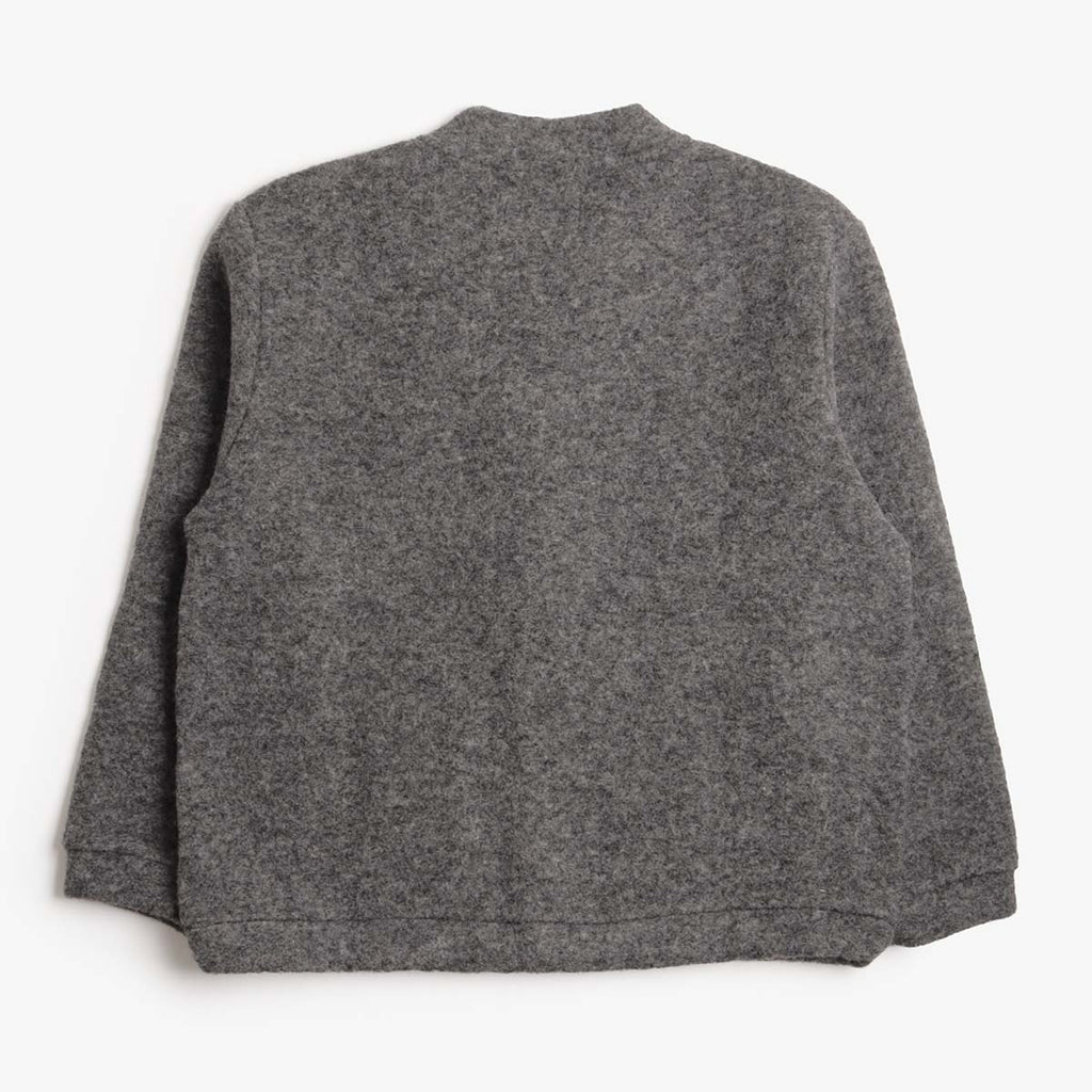 Universal Works Advance Cardigan, Grey Marl Wool Fleece, Detail Shot 4