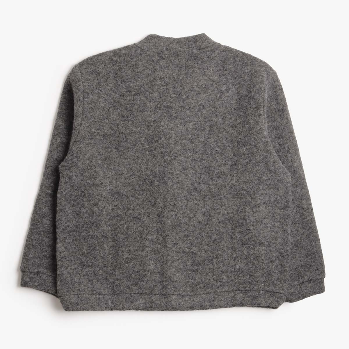 Universal Works Advance Cardigan, Grey Marl Wool Fleece, Detail Shot 4