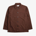 Universal Works Bakers Overshirt, Peached Poplin Brown, Detail Shot 1