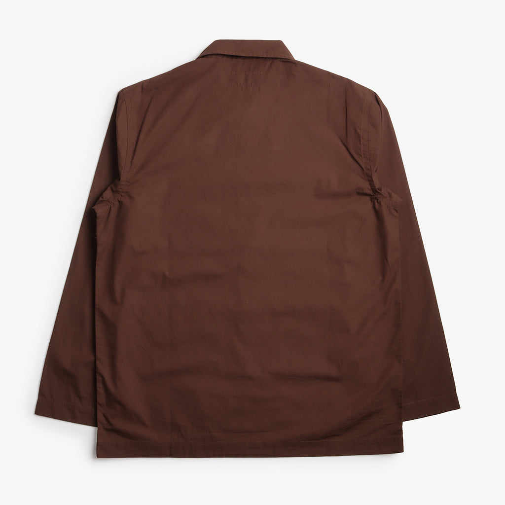 Universal Works Bakers Overshirt, Peached Poplin Brown, Detail Shot 2