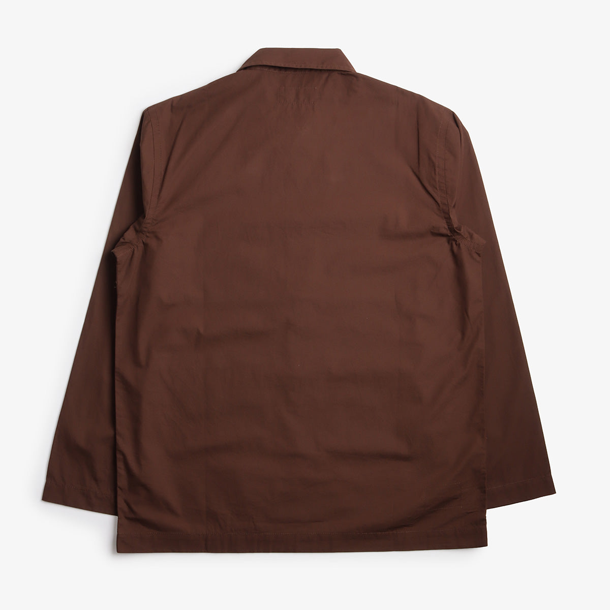 Universal Works Bakers Overshirt, Peached Poplin Brown, Detail Shot 2