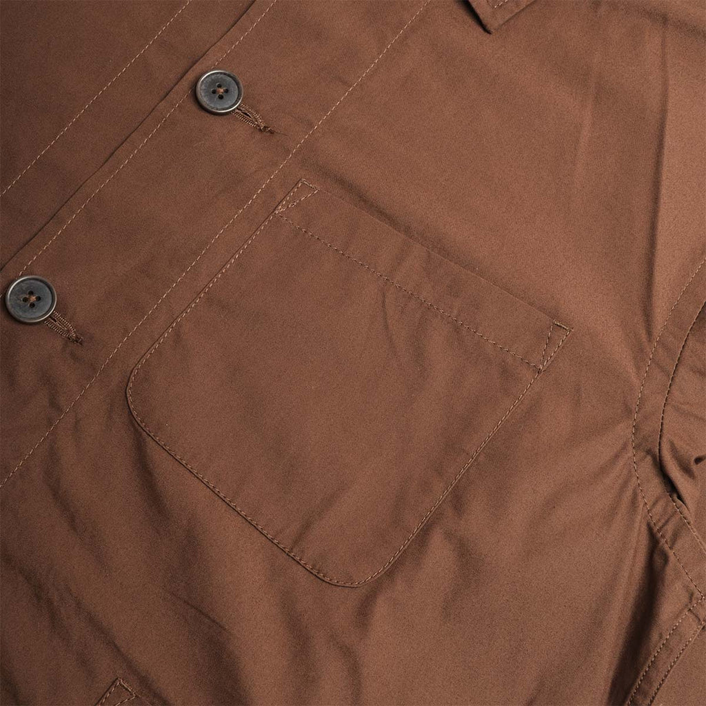 Universal Works Bakers Overshirt, Peached Poplin Brown, Detail Shot 4