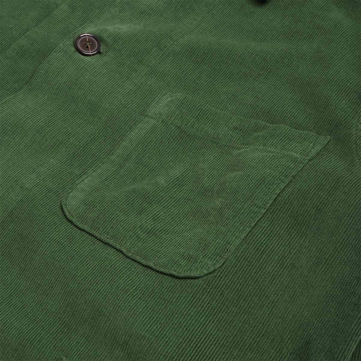 Universal Works Bakers Overshirt, Fine Cord Green, Detail Shot 2