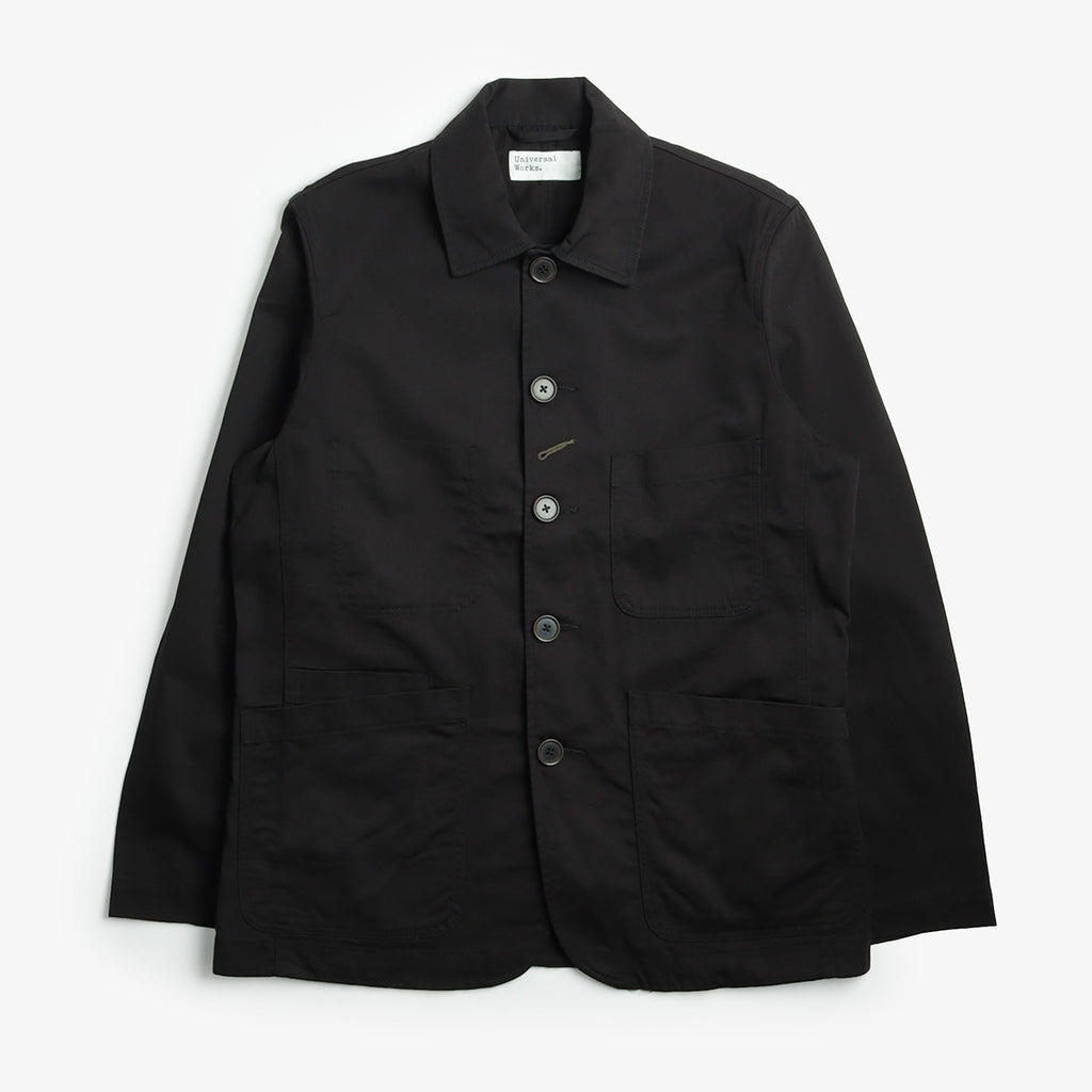 Universal Works Bakers Jacket, Black Twill, Detail Shot 1