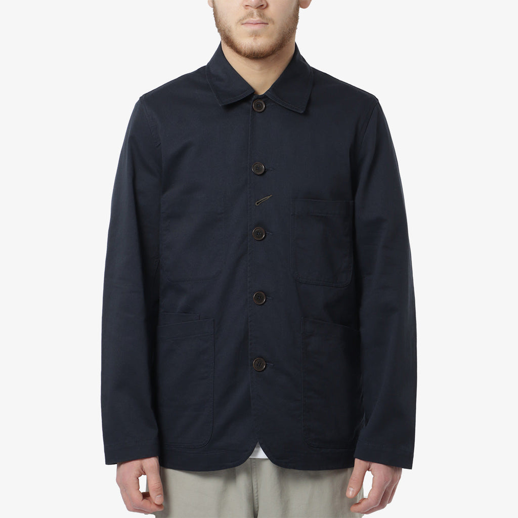 Universal Works Bakers Jacket, Navy, Detail Shot 2