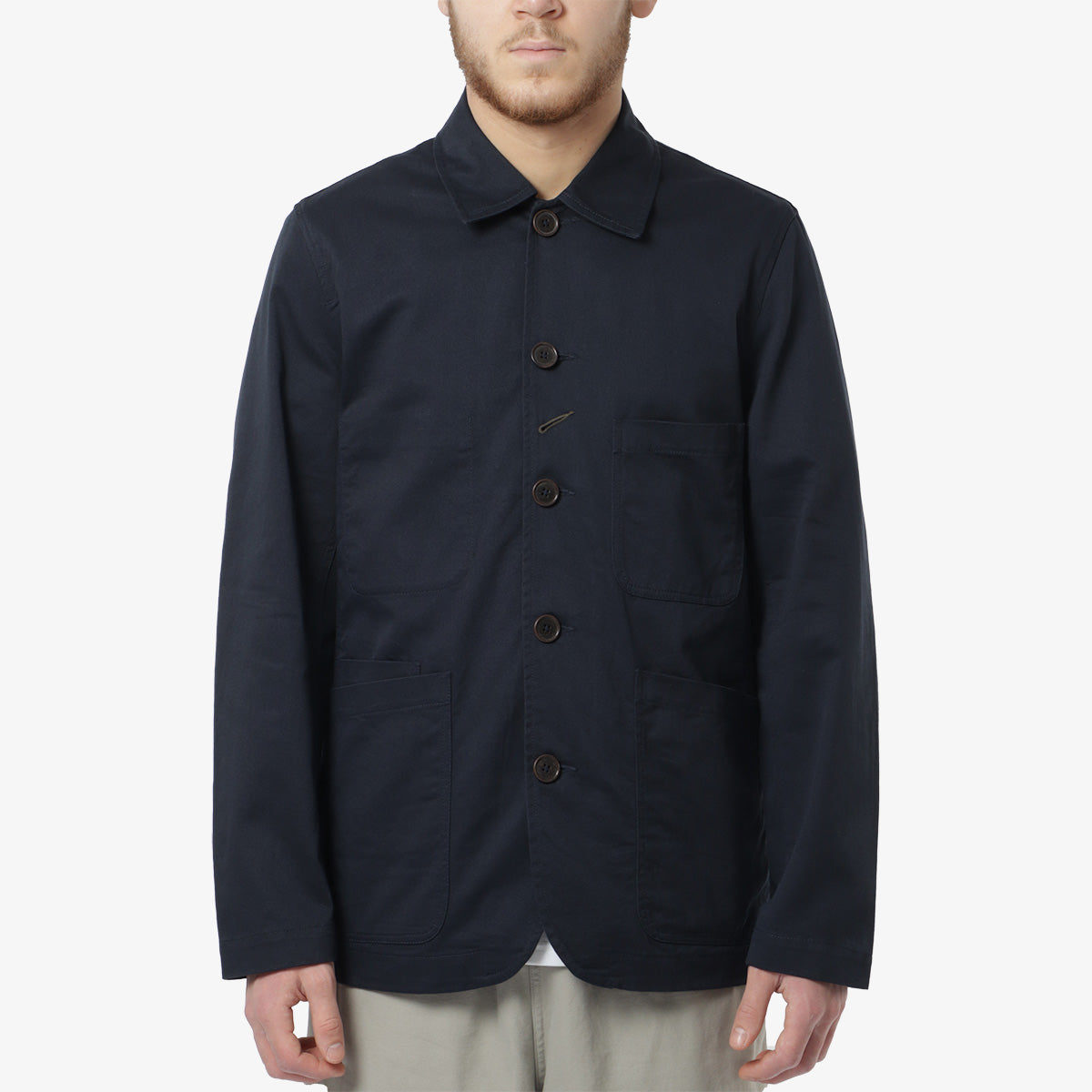 Universal Works Bakers Jacket, Navy, Detail Shot 2