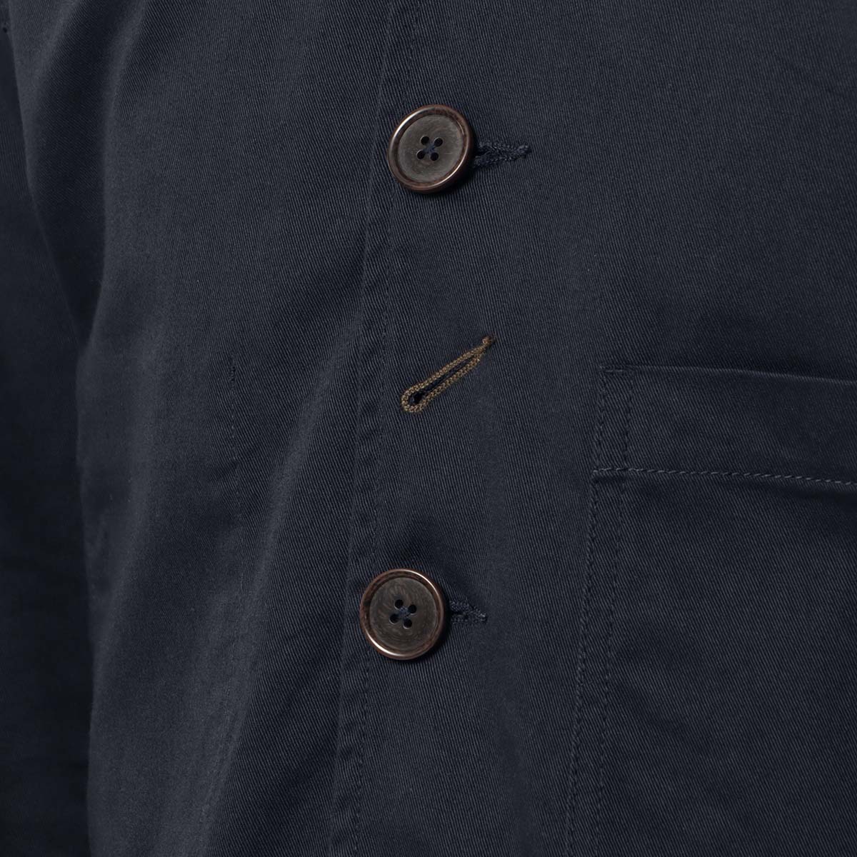 Universal Works Bakers Jacket, Navy, Detail Shot 4