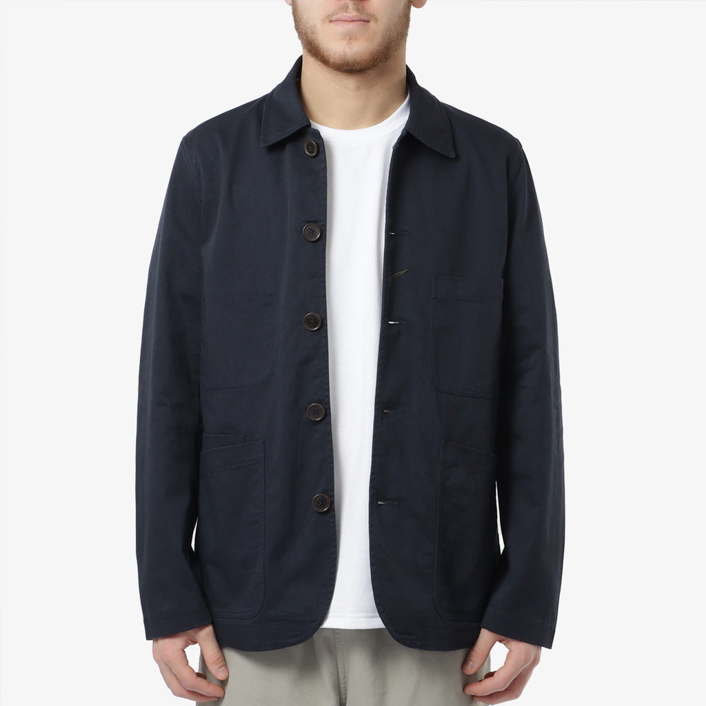 Universal Works Bakers Jacket, Navy, Detail Shot 1