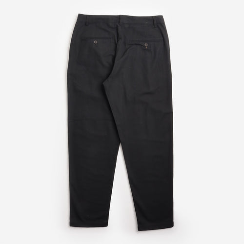 Universal Works Brushed Moleskin Military Chino in Black, back view