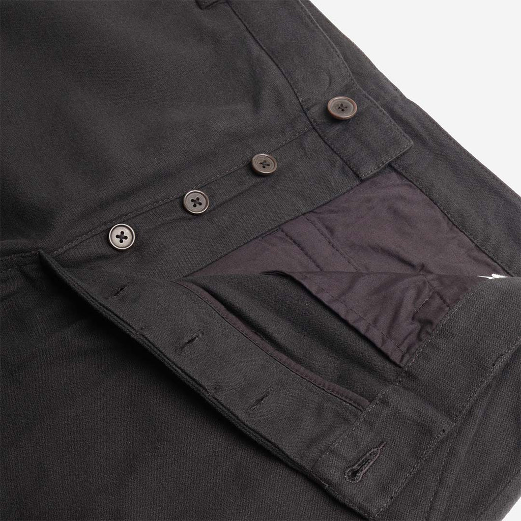 Button fly and interior detail, Brushed Moleskin Military Chino
