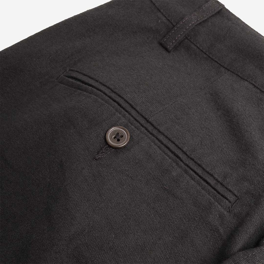 Back welt pocket and button detail, Brushed Moleskin Military Chino