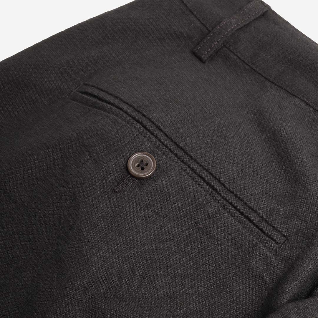 Back welt pocket and button detail, Brushed Moleskin Military Chino