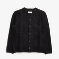Universal Works Cardigan, Wool Fleece Black, Detail Shot 1