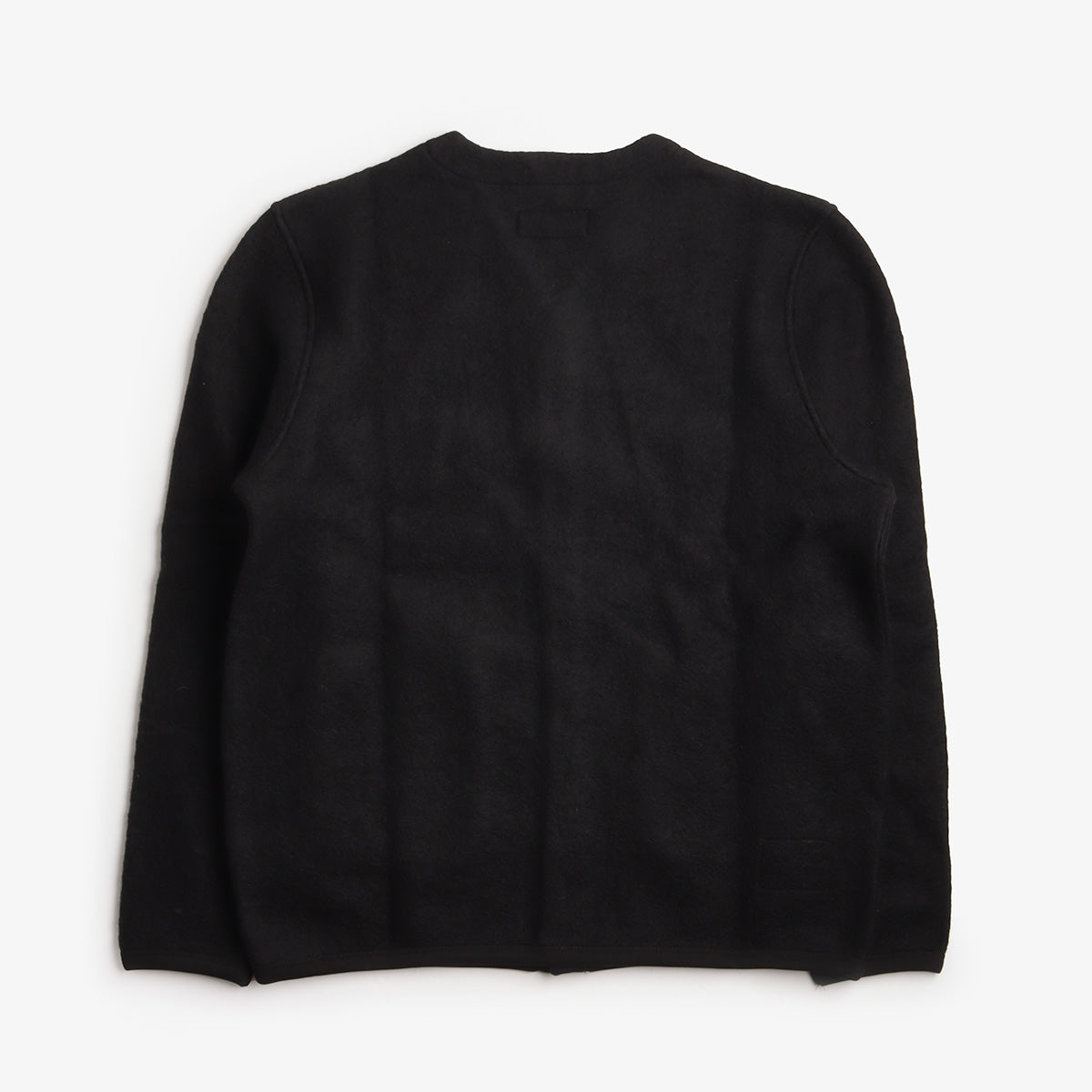 Universal Works Cardigan, Wool Fleece Black, Detail Shot 2