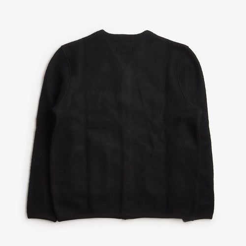 Universal Works Cardigan, Wool Fleece Black, Detail Shot 2