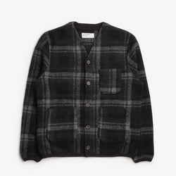 thumbnail Universal Works Cardigan, MOH Check Fleece Grey, Detail Shot 1