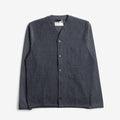 Universal Works Cardigan, Navy Cotton Mix Fleece, Detail Shot 1