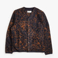 Universal Works Cardigan, Night Leopard Dark Navy Brown, Detail Shot 1