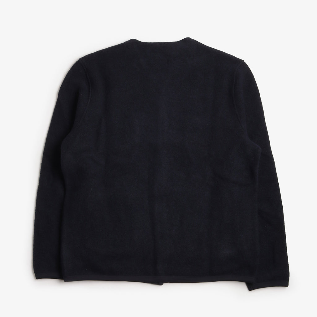 Universal Works Cardigan, Wool Fleece Navy, Detail Shot 2