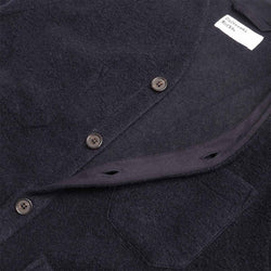thumbnail Universal Works Cardigan, Wool Fleece Navy, Detail Shot 4