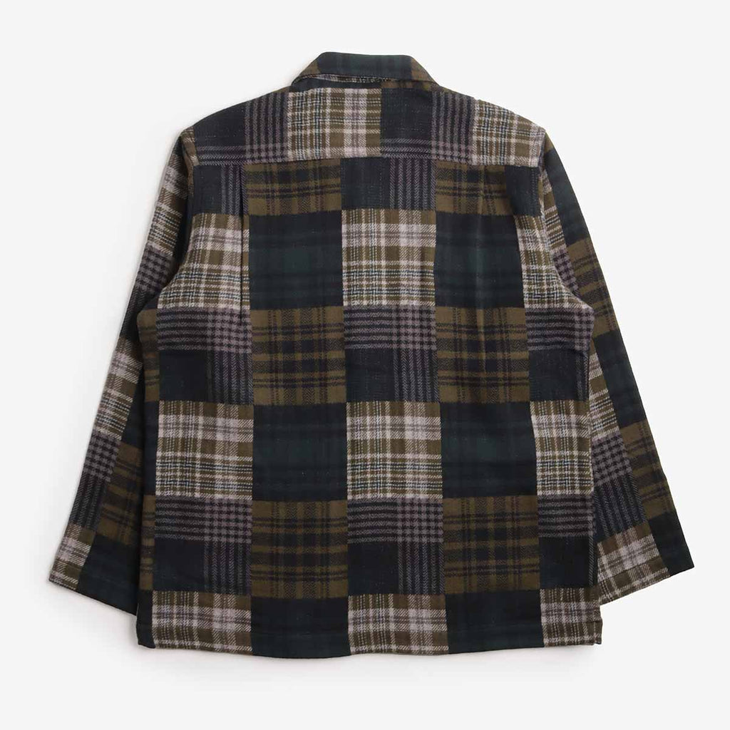 Universal Works Dockside Jacket, Japanese Patchwork Green, Detail Shot 4