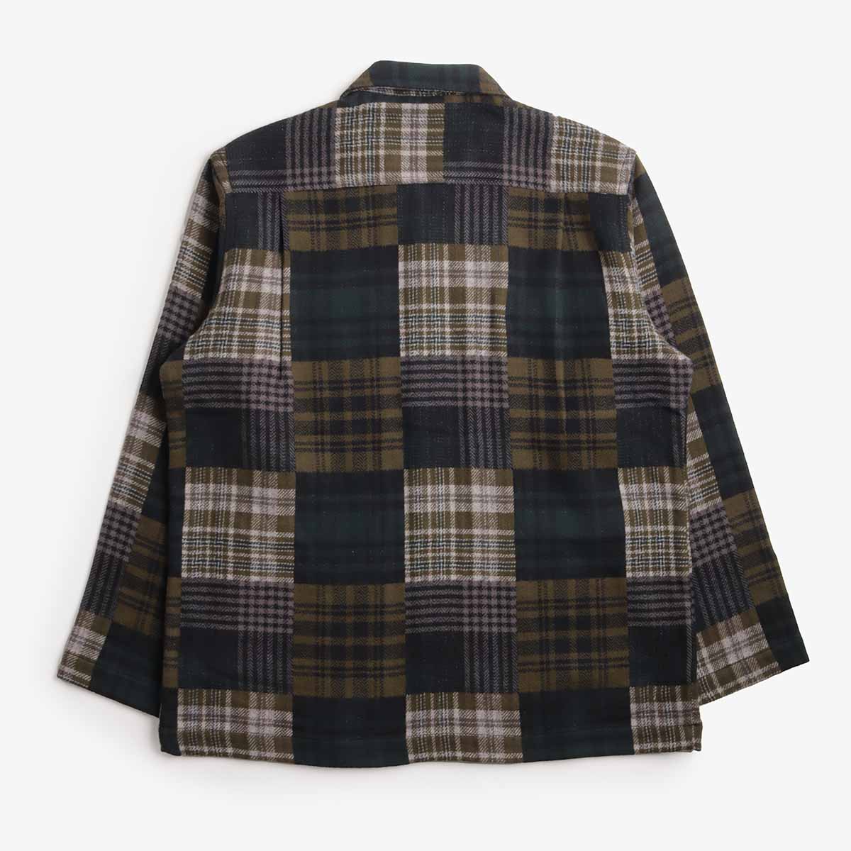 Universal Works Dockside Jacket, Japanese Patchwork Green, Detail Shot 4