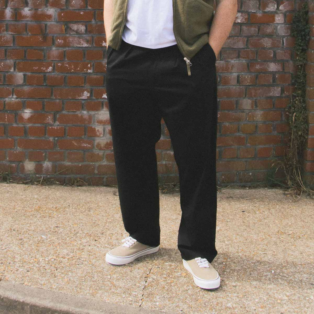 Universal Works Double Pleat Pant, Black, Detail Shot 8